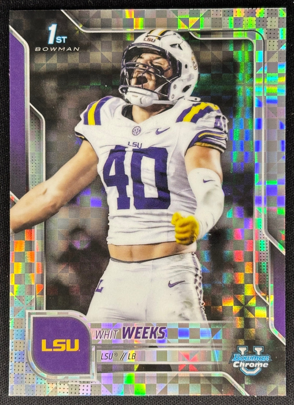 Whit Weeks 2025 Bowman Chrome University Prospects X-Fractor Tigers Default Title Sports Trading Cards