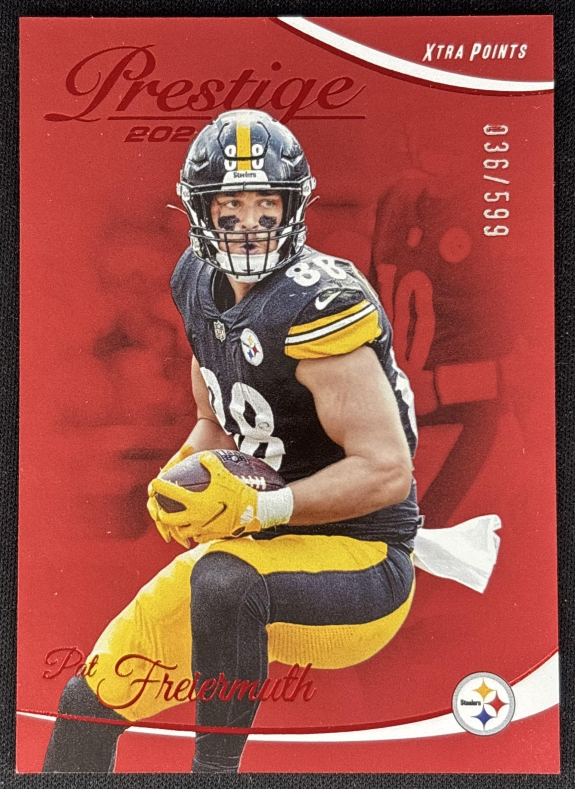 Pat Freiermuth 2023 Panini Prestige Xtra Points Red /599 Steelers front
