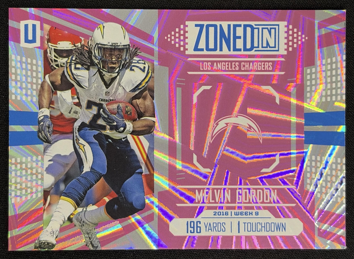 Melvin Gordon 2017 Panini Unparalleled Zoned In Pink /99 Chargers Los Angeles Chargers Sports Trading Card