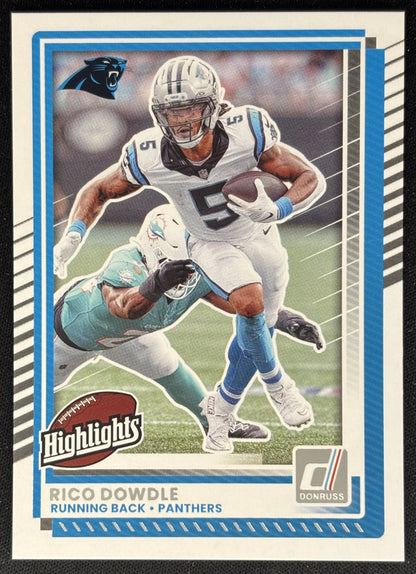 Rico Dowdle 2025 Panini Donruss Rookies & Highlights Panthers Sports Trading Cards