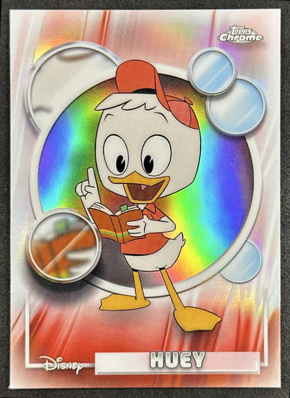 Huey 2026 Topps Chrome Disney Refractor Ducktales Front