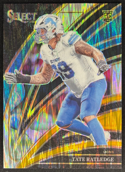 Tate Ratledge 2025 Select Club Level Black and Gold Prizm Shock Lions Sports Trading Cards