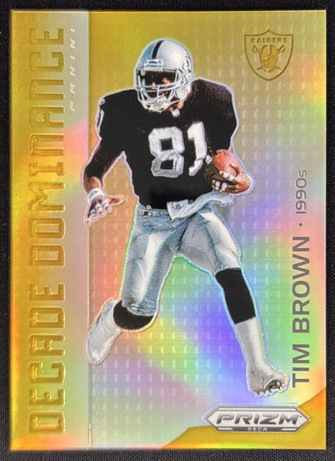 Tim Brown 2024 Panini Prizm Deca Decade Dominance Gold /10 Raiders Sports Trading Cards