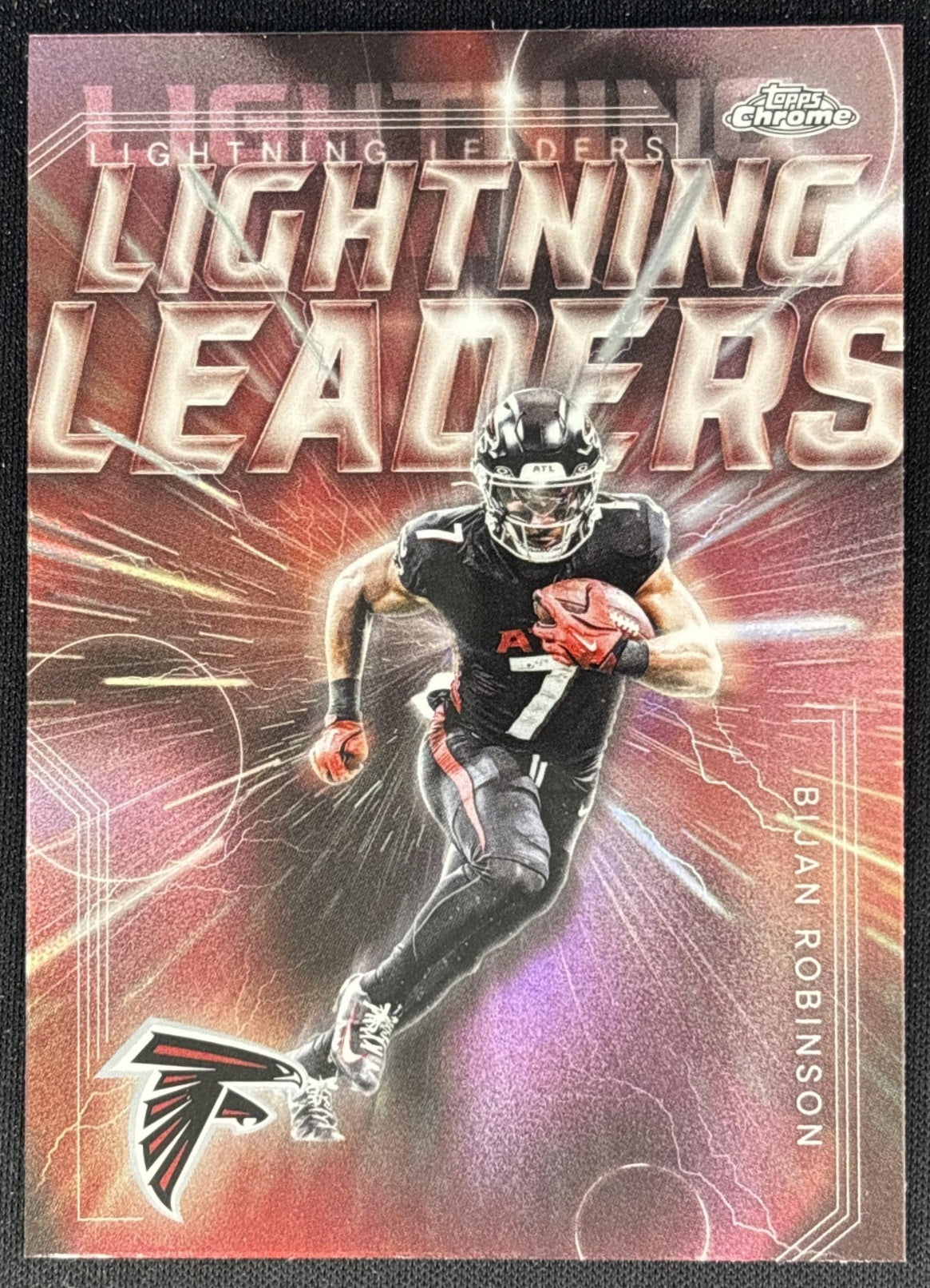 Bijan Robinson 2025 Topps Chrome Lightning Leaders Falcons front