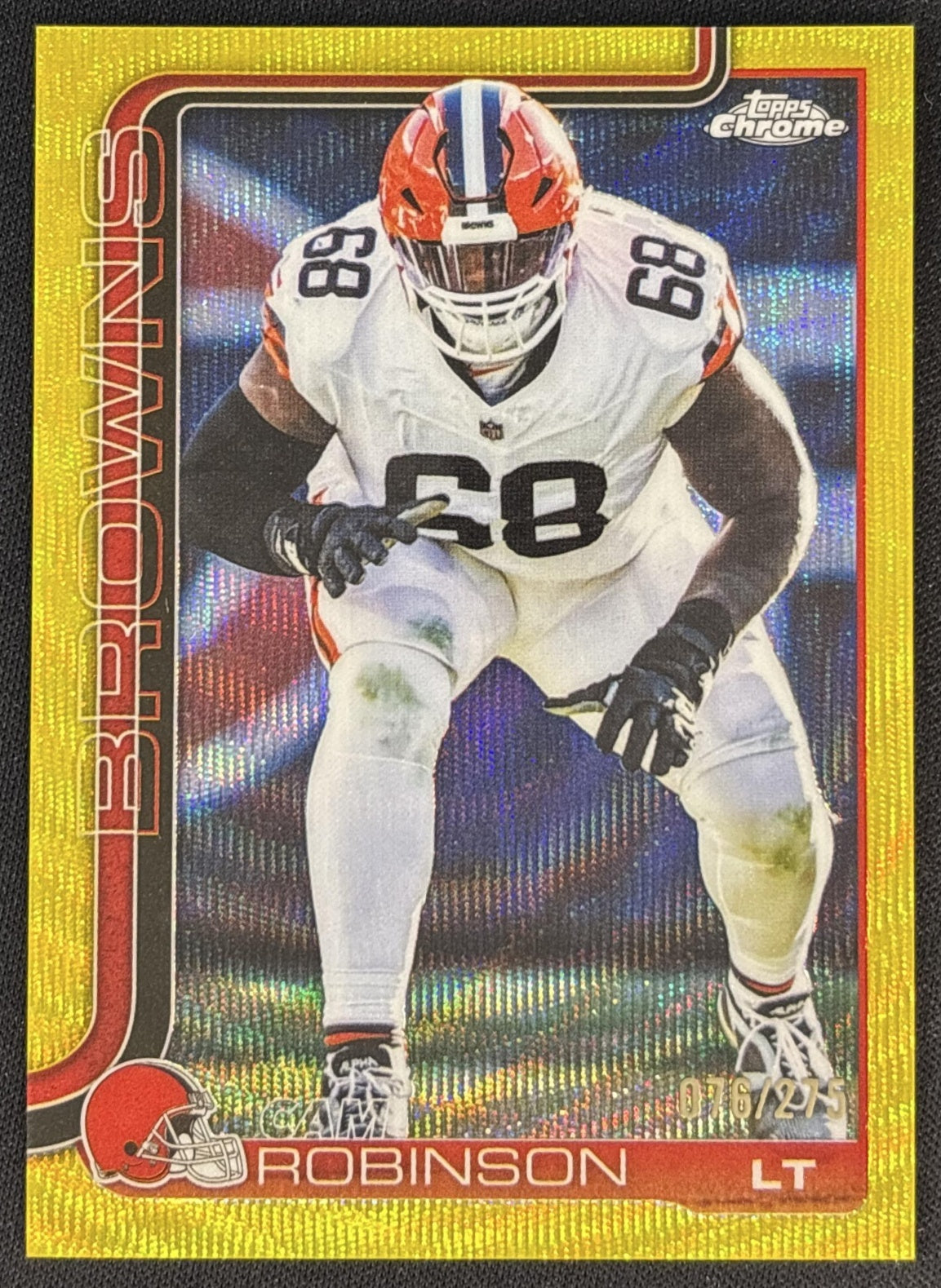 Cam Robinson 2025 Topps Chrome Yellow Wave Refractor /275 Browns Sports Trading Cards