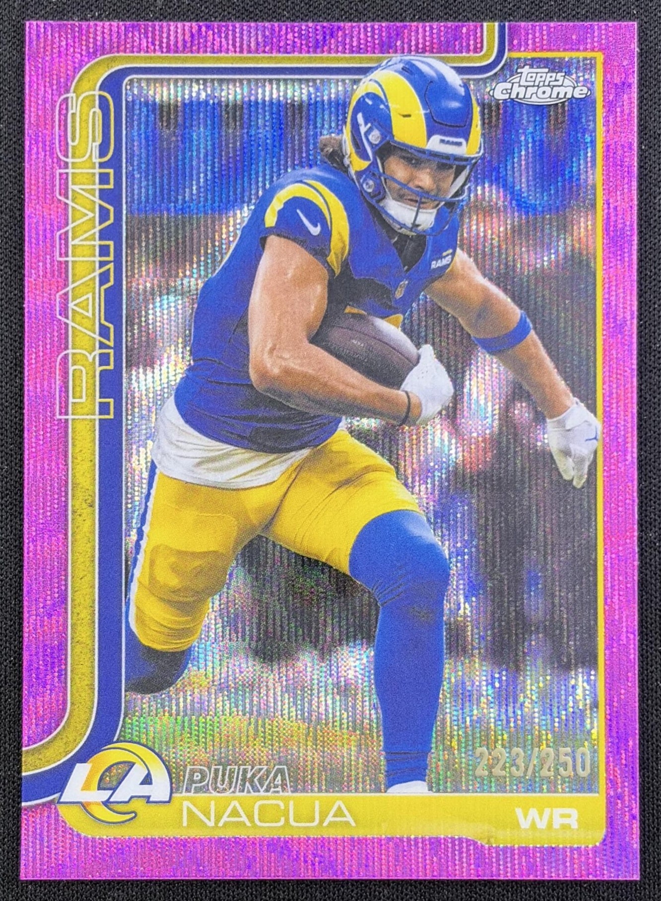 Puka Nacua 2025 Topps Chrome Pink Wave Refractor /250 Rams Los Angeles Rams