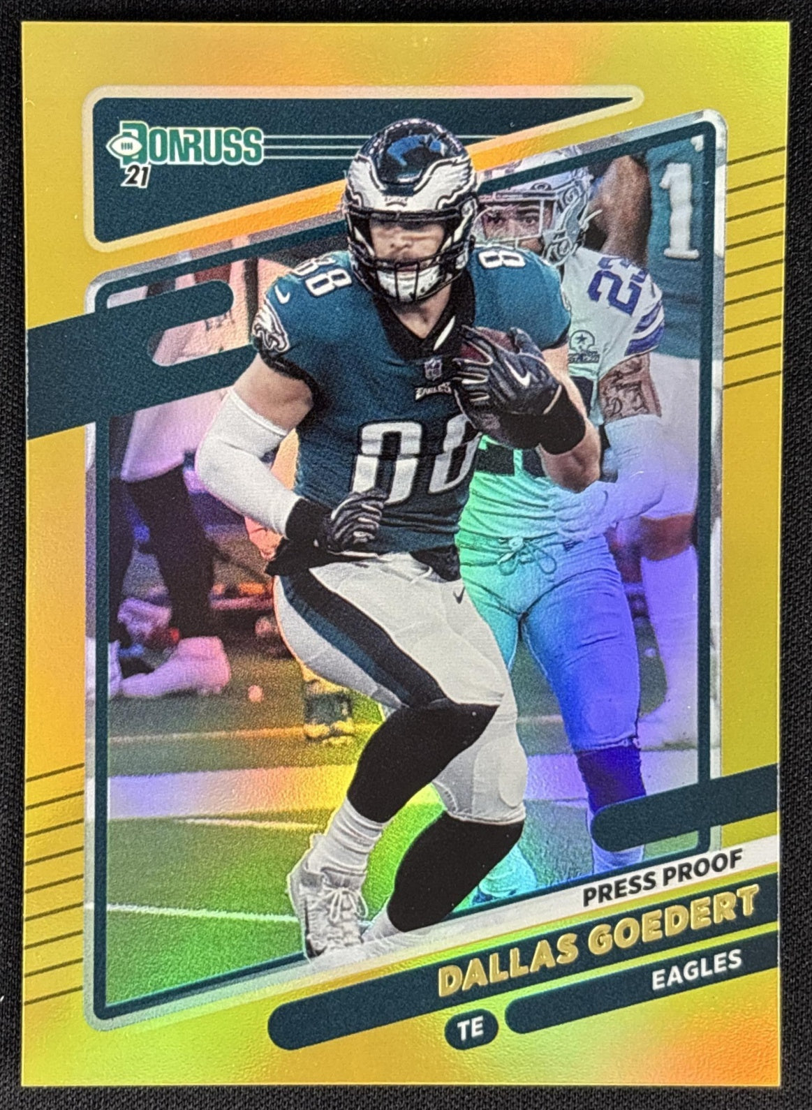 Dallas Goedert 2021 Panini Donruss Press Proof Premium Eagles