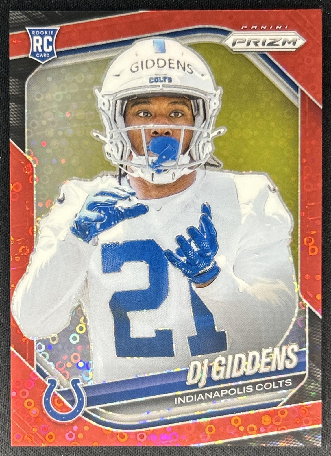 DJ Giddens 2025 Panini Prizm No Huddle Red /99 Colts