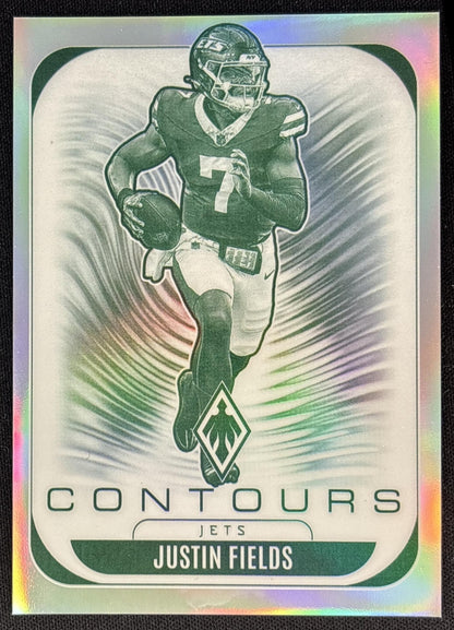 Justin Fields 2025 Panini Phoenix Contours Jets Sports Trading Cards