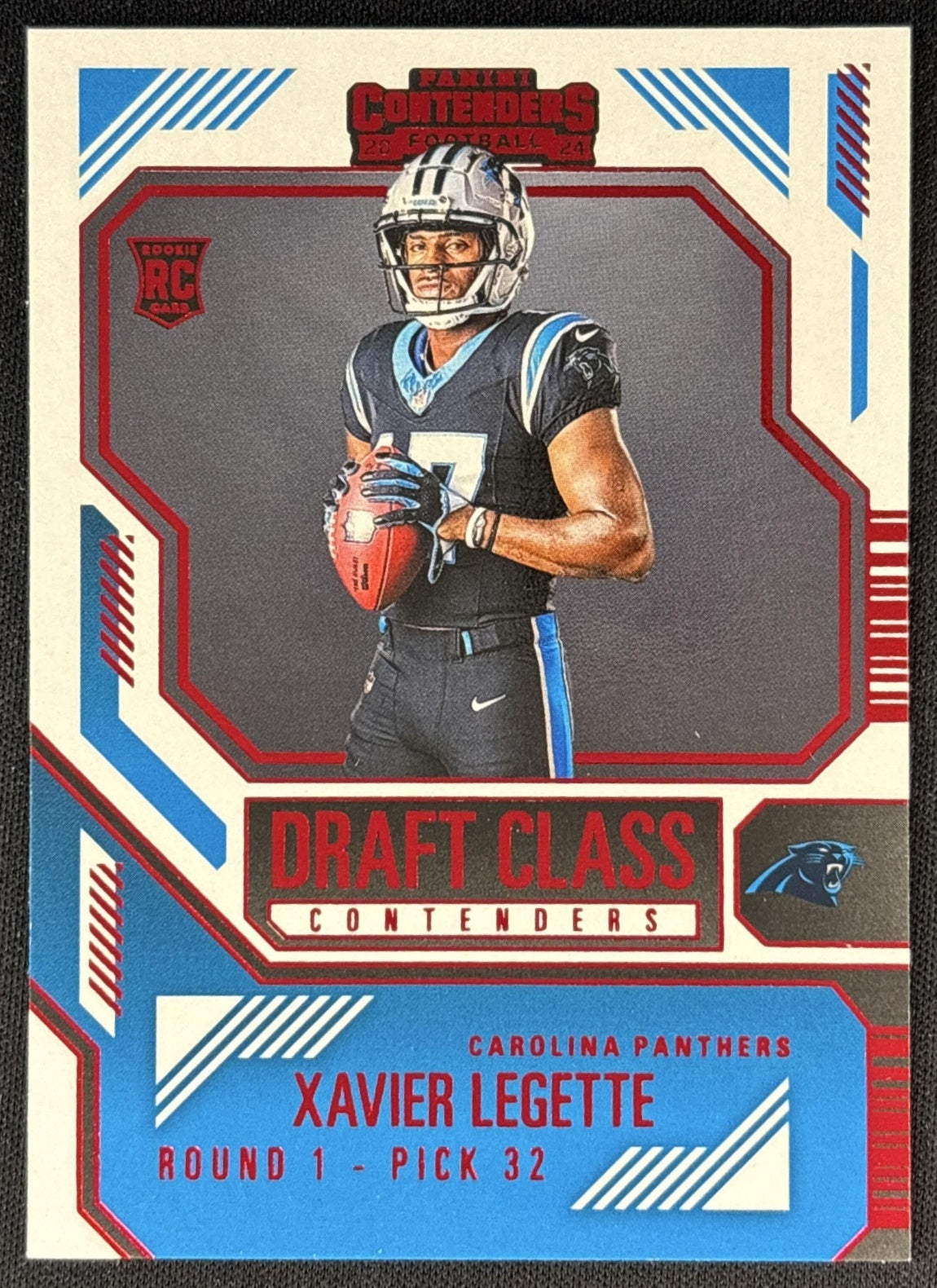 Xavier Legette 2024 Panini Contenders Draft Class Red Panthers front
