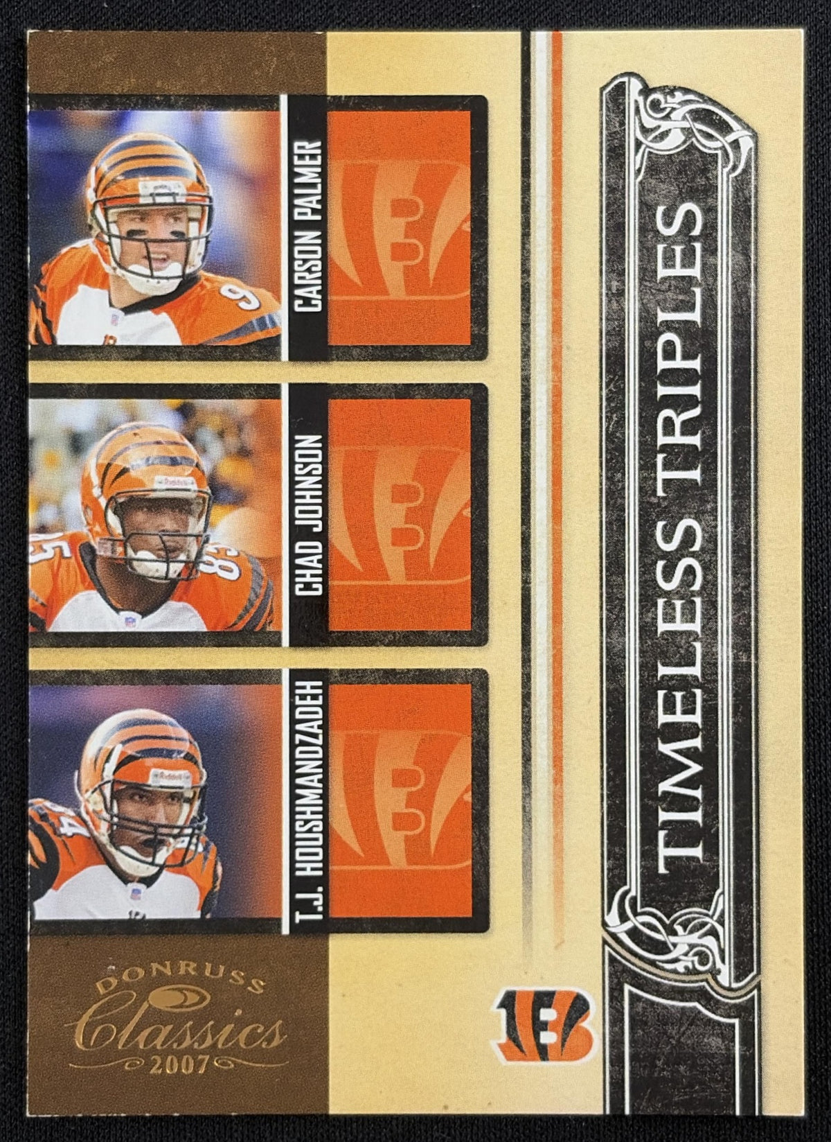Carson Palmer Chad Johnson T.J. Houshmandzadeh 2007 Donruss Classics Timeless Triples Bronze /1000 Bengals