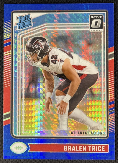 Bralen Trice 2024 Panini Donruss Optic Blue Hyper Falcons Sports Trading Cards