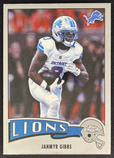 Jahmyr Gibbs 2025 Chrome 1975 Topps Lions Sports Trading Cards