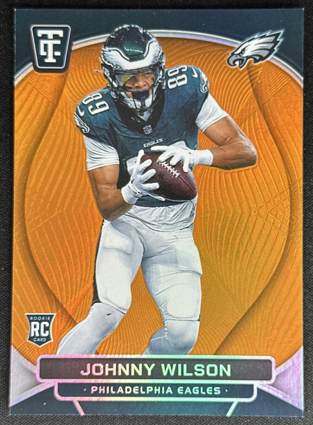 Johnny Wilson 2024 Totally Certified Rookies Mirror Platinum Orange /99 Eagles