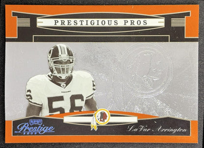 LaVar Arrington 2005 Donruss Classics Stadium Stars 10 Yard Line Silver /500 Redskins
