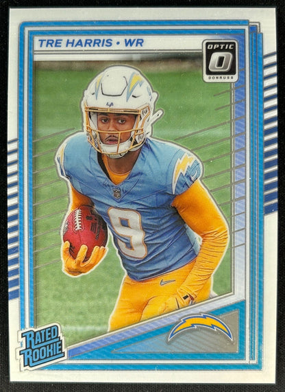 Tre Harris 2025 Donruss Optic Rated Rookie Chargers Default Title Sports Trading Cards