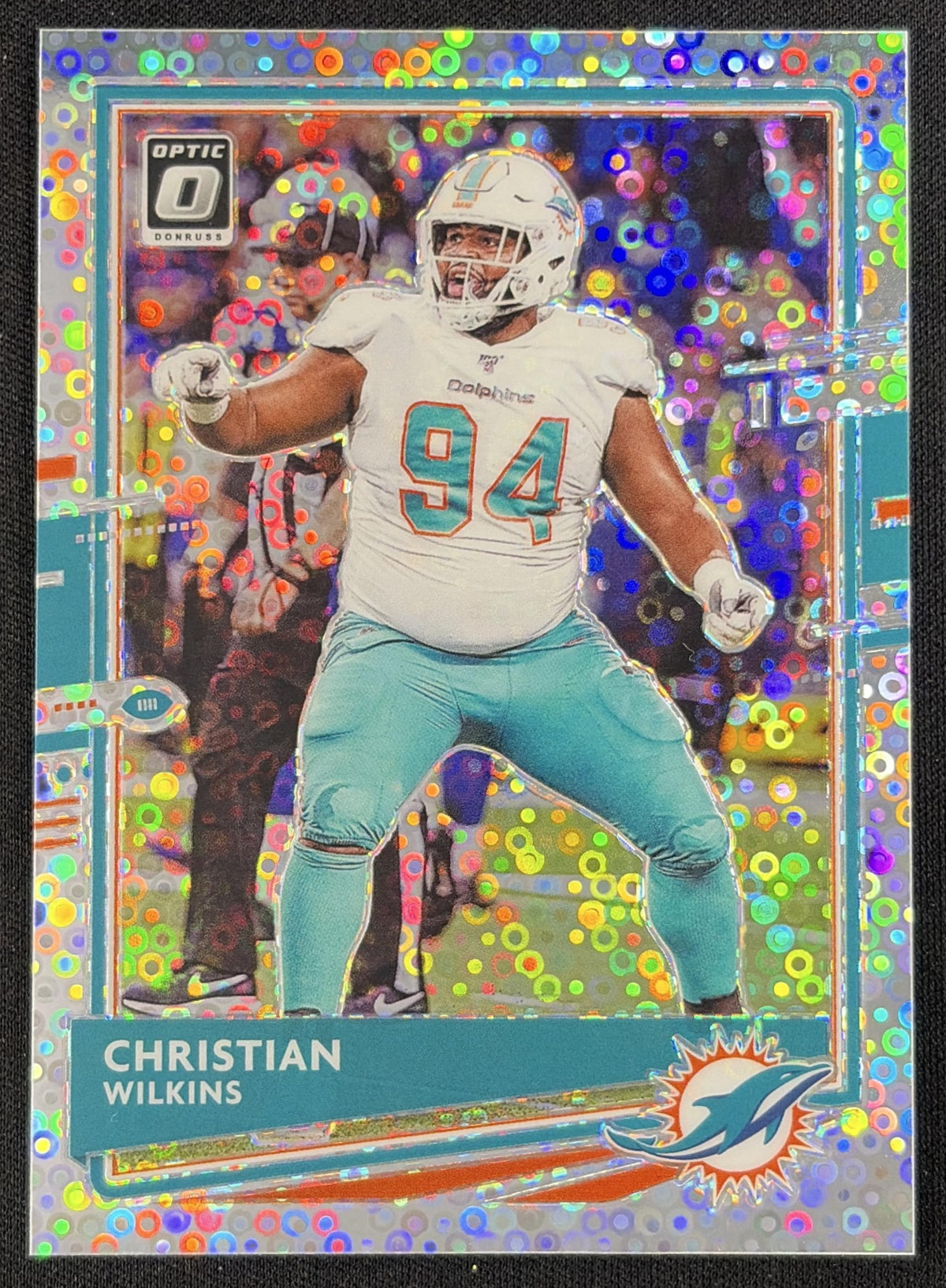 Christian Wilkins 2020 Panini Donruss Optic Silver Circles Prizm /125 Dolphins