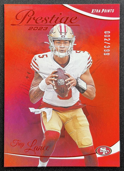Trey Lance 2023 Panini Prestige Xtra Points Premium Red /399 49ers front