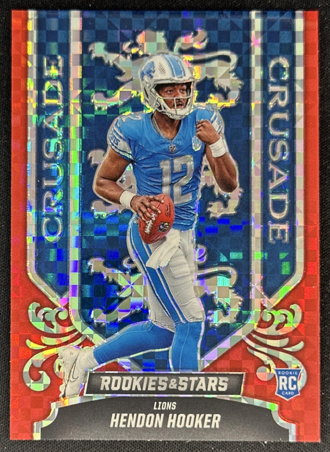 Hendon Hooker 2023 Panini Rookies & Stars Crusade Red Plaid Lions front