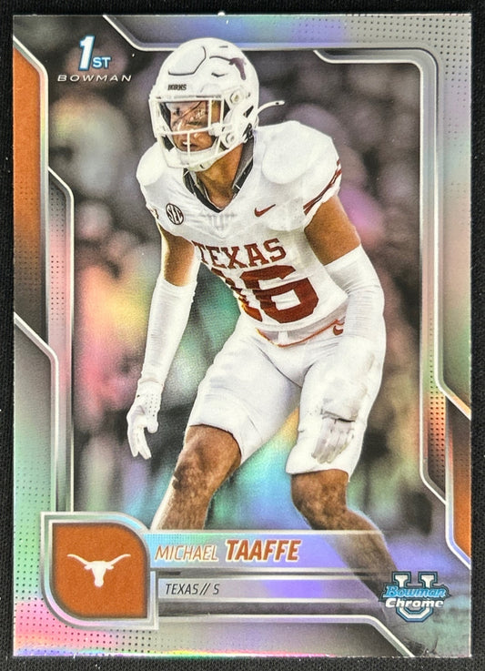 Michael Taaffe 2025 Chrome University Prospects Refractor Longhorns Sports Trading Cards