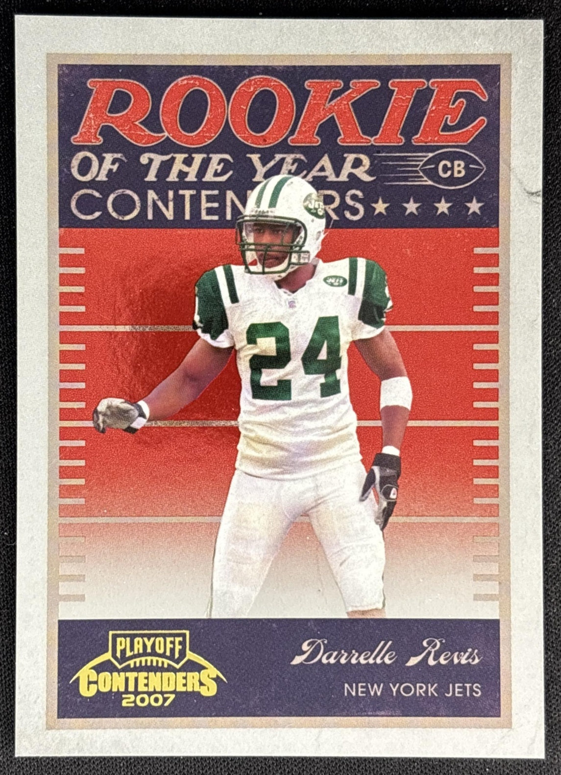 Darrelle Revis 2007 Donruss Contenders Rookie of the Year /1000 Jets front