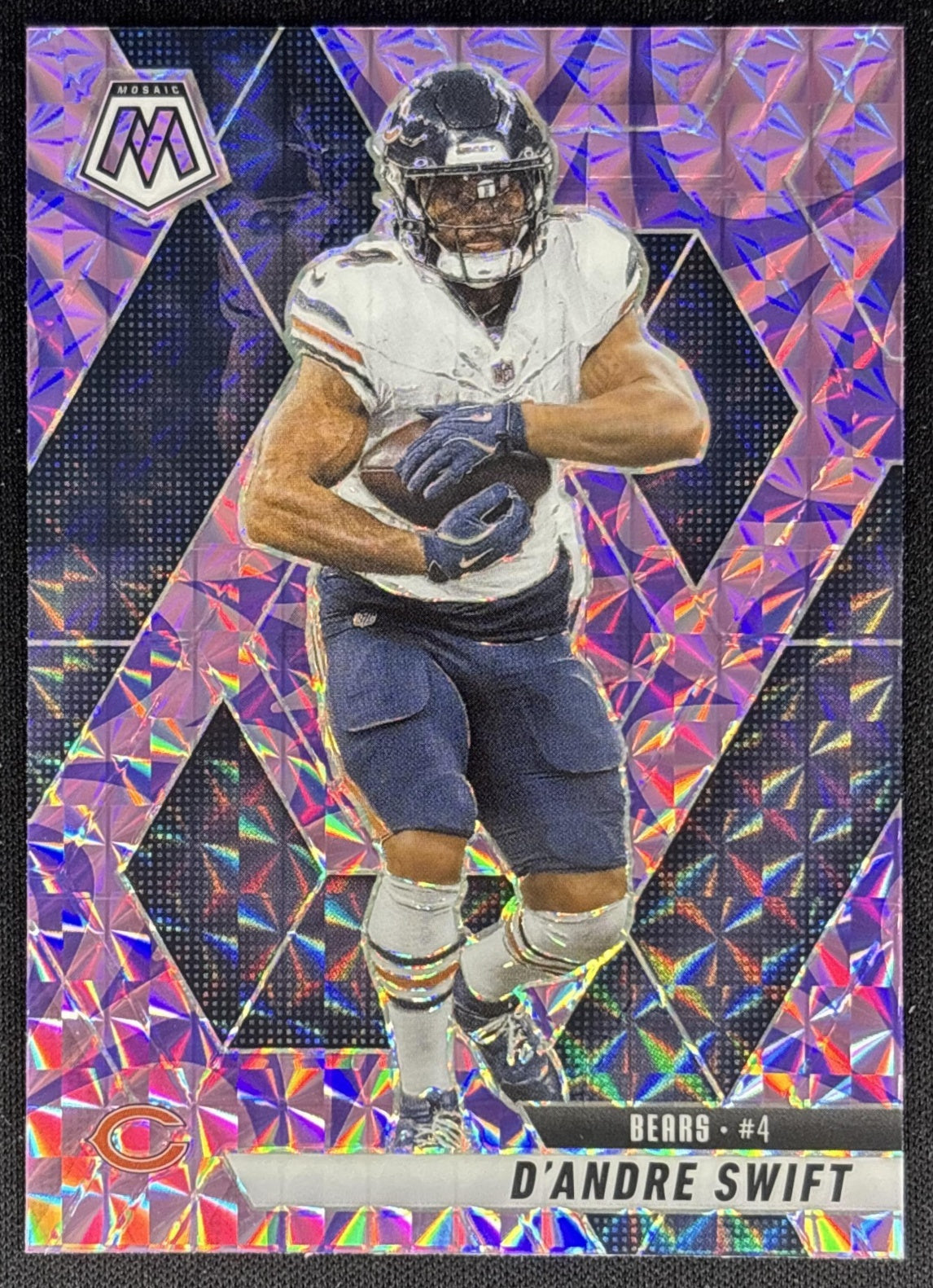 D'Andre Swift 2025 Panini Mosaic Reactive Purple Prizm Bears