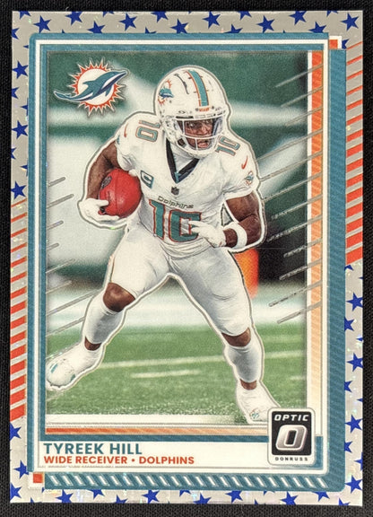 Tyreek Hill 2025 Panini Donruss Optic Stars Prizm Dolphins front