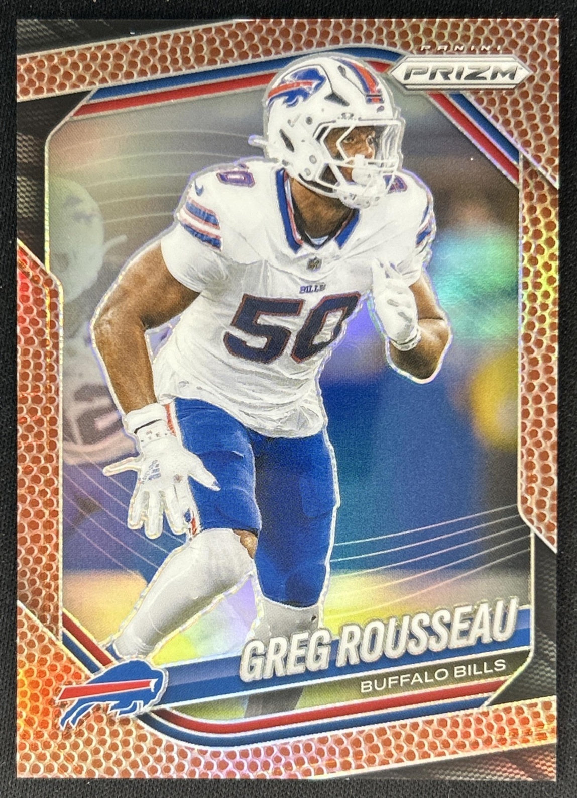 Greg Rousseau 2025 Panini Prizm Pigskin /180 Bills Front