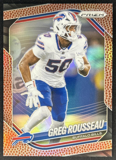 Greg Rousseau 2025 Panini Prizm Pigskin /180 Bills Sports Trading Cards