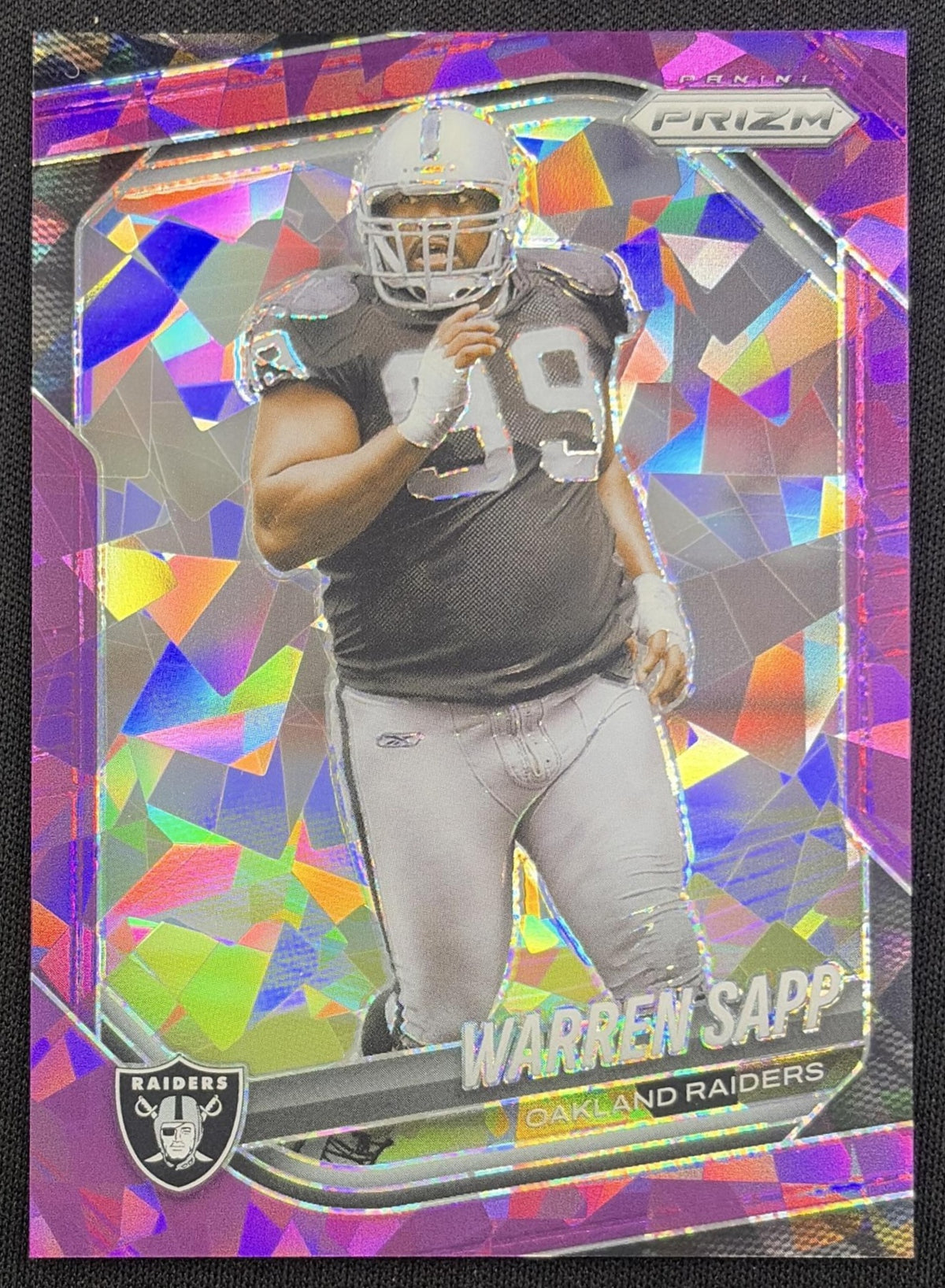 Warren Sapp 2025 Panini Prizm Purple Ice /225 Raiders