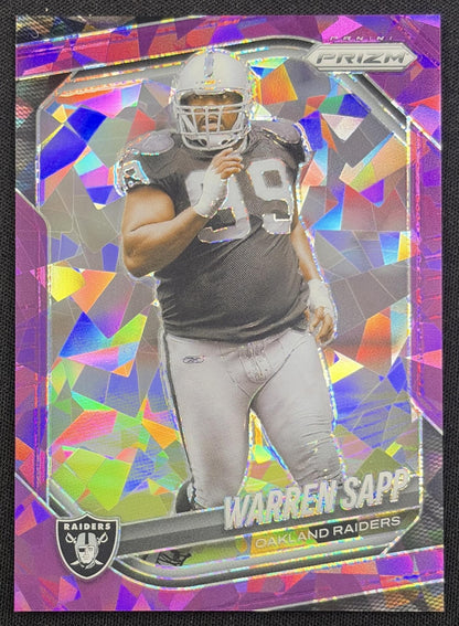 Warren Sapp 2025 Panini Prizm Purple Ice /225 Raiders