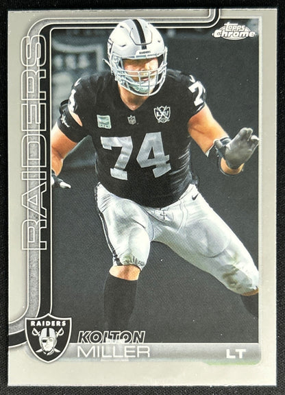 Kolton Miller 2025 Topps Chrome Raiders Default Title Sports Trading Cards