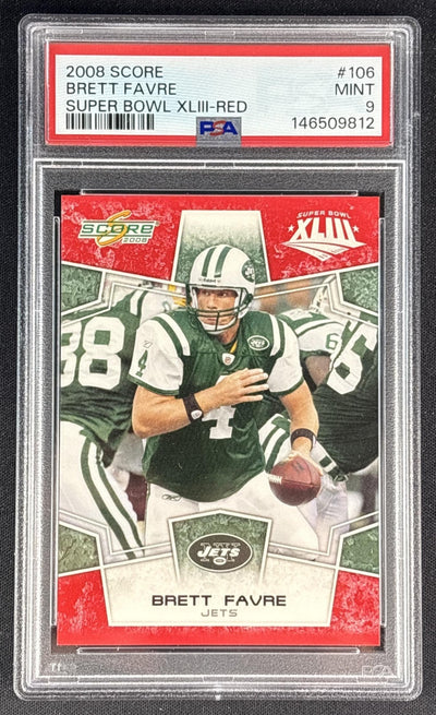 Brett Favre 2008 Score Super Bowl XLIII PSA 9 Jets Front