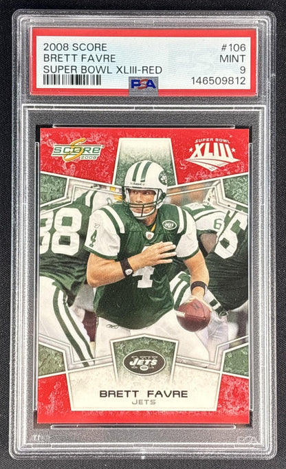 Brett Favre 2008 Score Super Bowl XLIII PSA 9 Jets Front