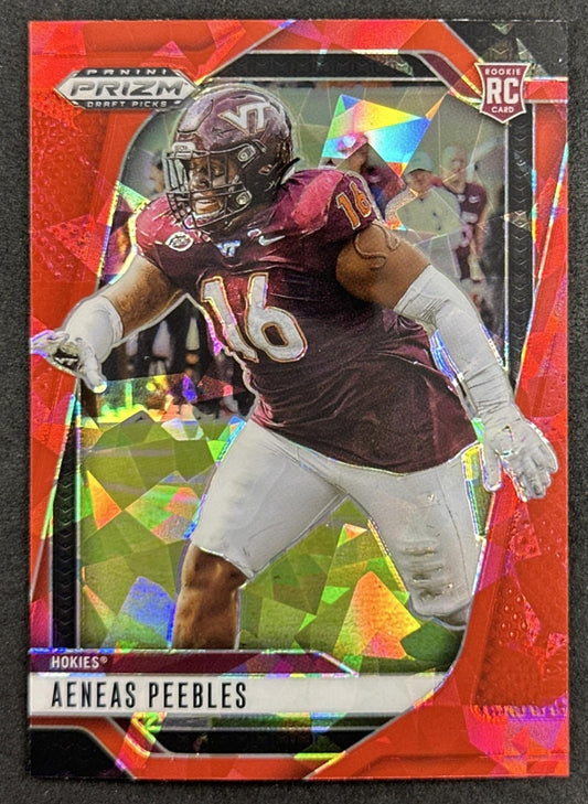 Aeneas Peebles 2025 Panini Prizm Draft Picks Red Ice Hokies Ravens - Front