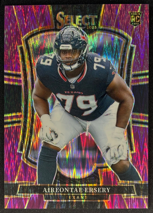 Aireontae Ersery 2025 Select Premier Level Purple Prizm Shock /699 Texans - Front