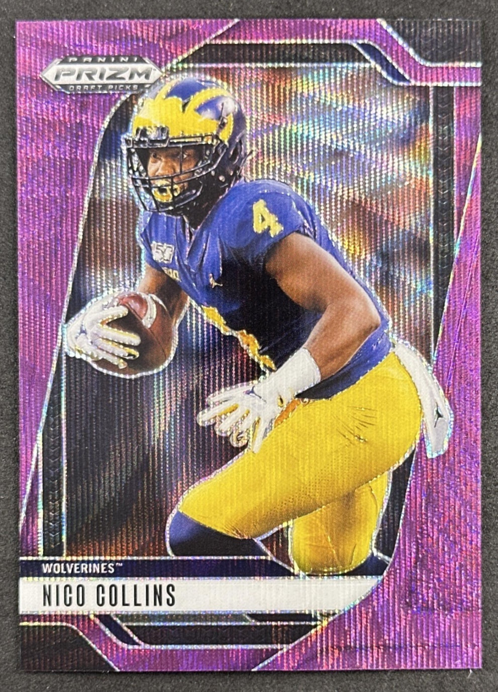 Nico Collins 2025 Panini Prizm Draft Picks Purple Wave Wolverines Texans