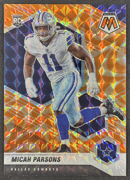 Micah Parsons 2021 Panini Mosaic Prizm Reactive Orange Cowboys front