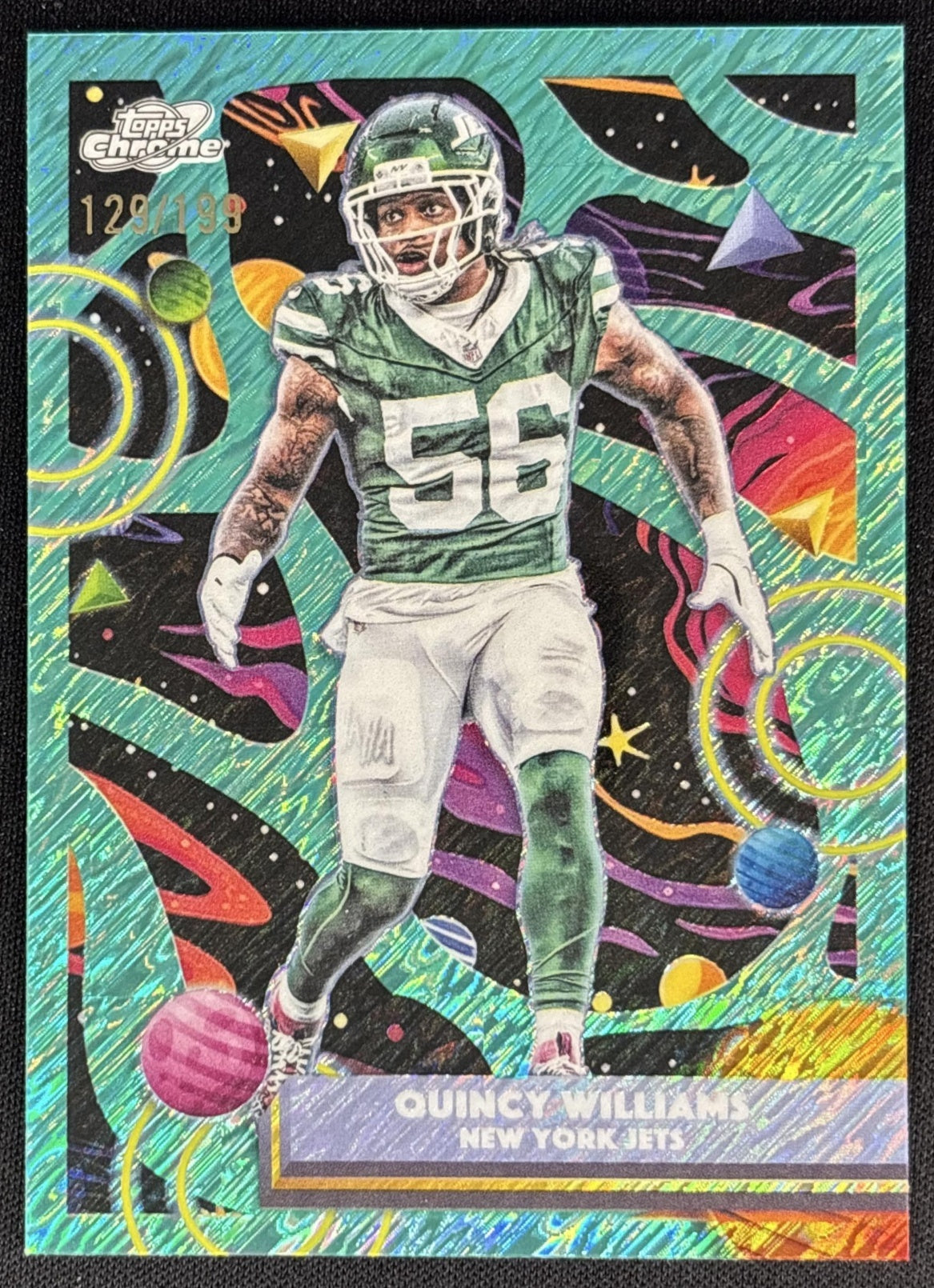 Quincy Williams 2025 Topps Cosmic Chrome Aqua Equinox Refractor /199 Jets Sports Trading Cards