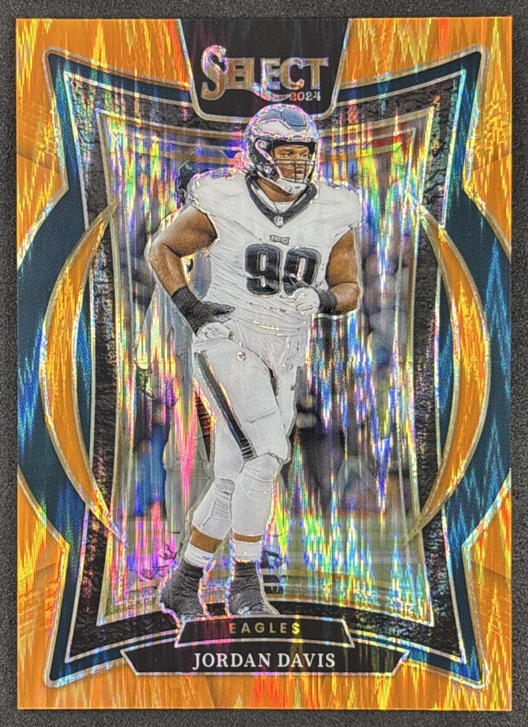 Jordan Davis 2024 Panini Select Concourse Orange Prizm Shock /499 Eagles front