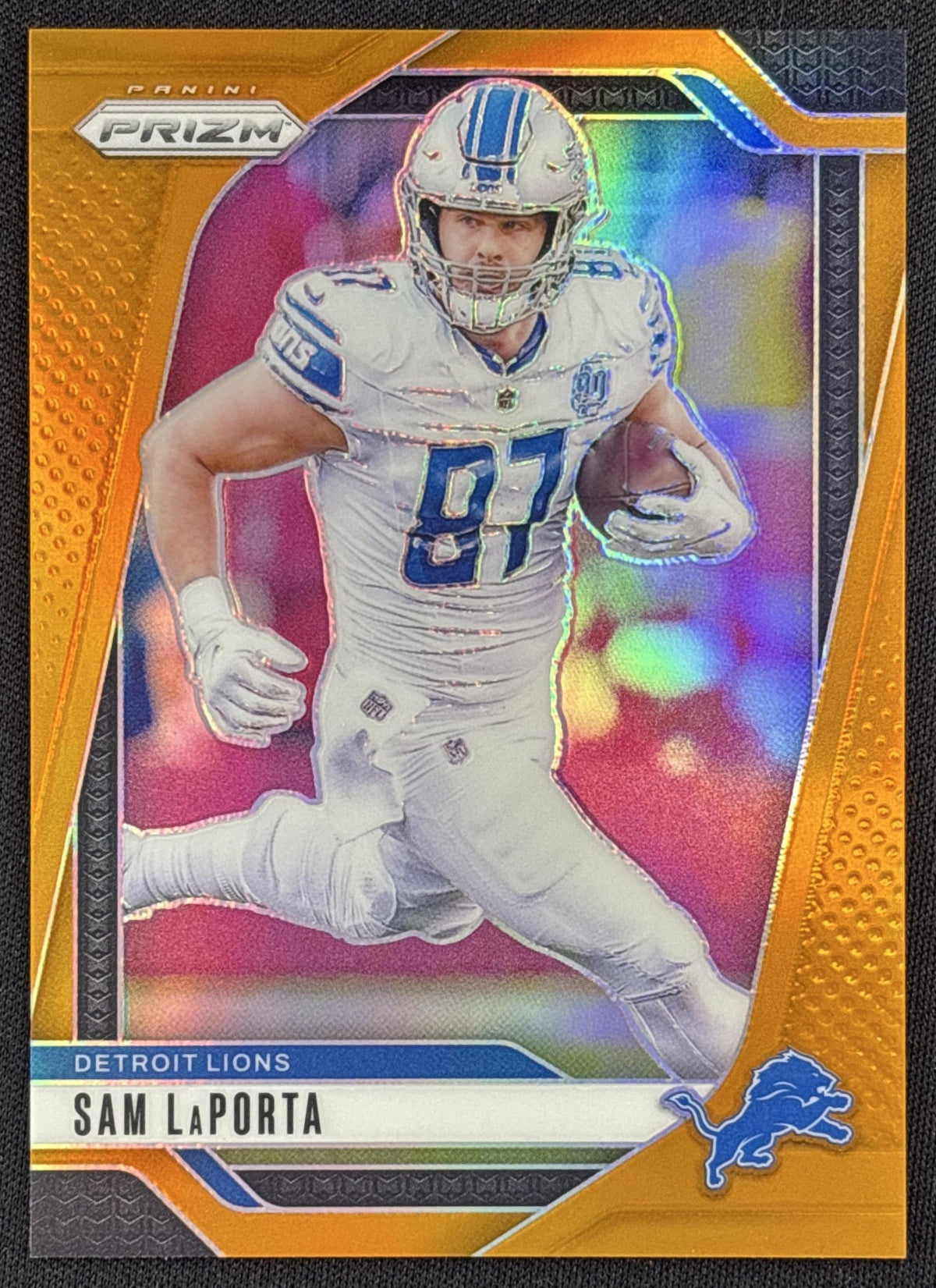 Sam LaPorta 2024 Panini Prizm Orange /249 Lions