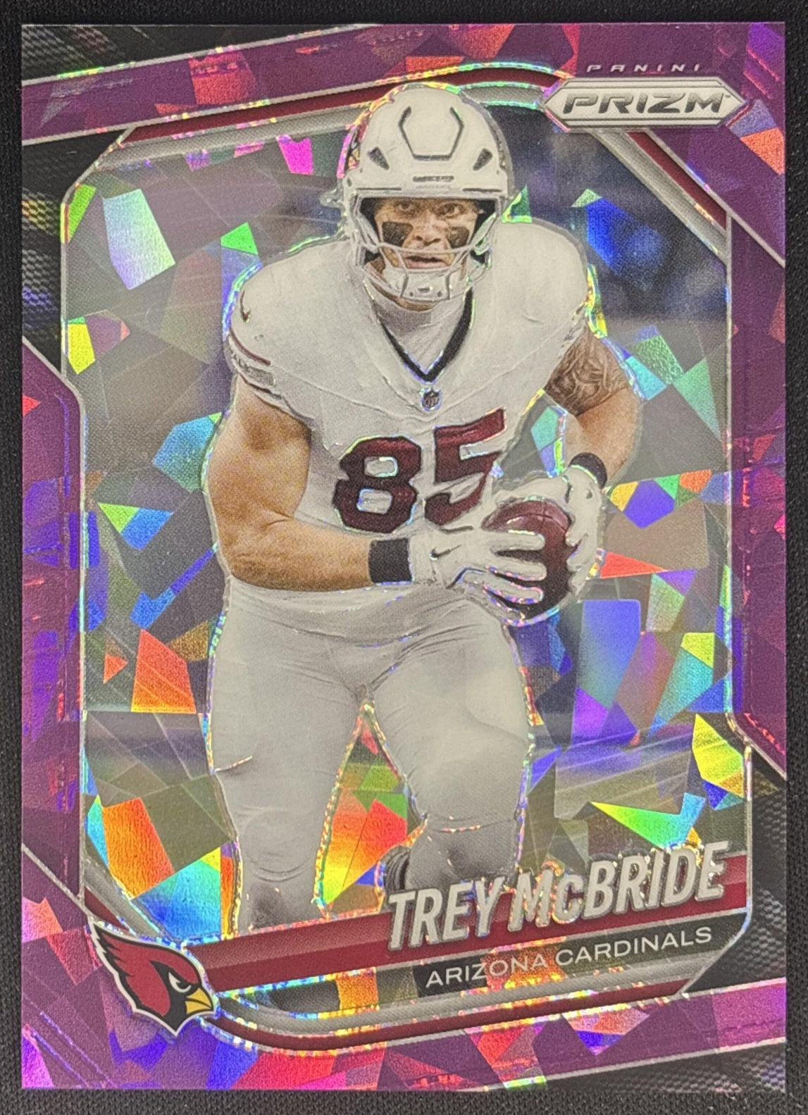 Trey McBride 2025 Panini Prizm Purple Ice /225 Cardinals front
