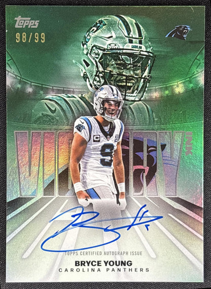 Bryce Young 2026 Topps Victory Ink Auto Green Foil /99 Panthers
