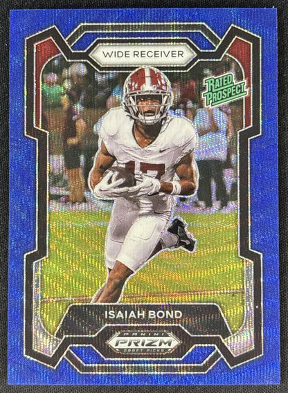 Isaiah Bond 2024 Panini Prizm Collegiate Draft Picks Blue Wave /249 Crimson Tide Sports Trading Cards
