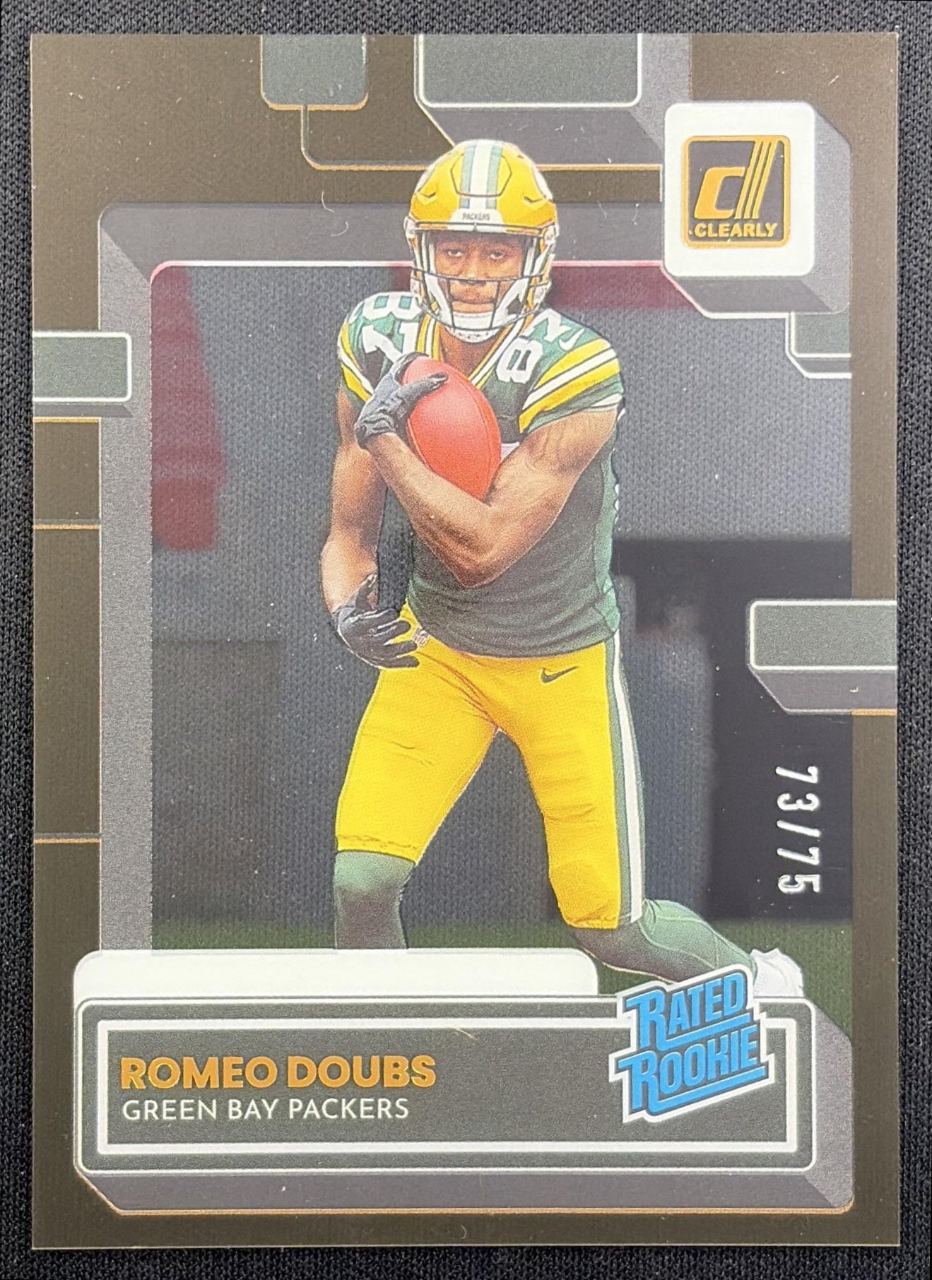 Romeo Doubs 2022 Panini Clearly Donruss Orange /75 Packers
