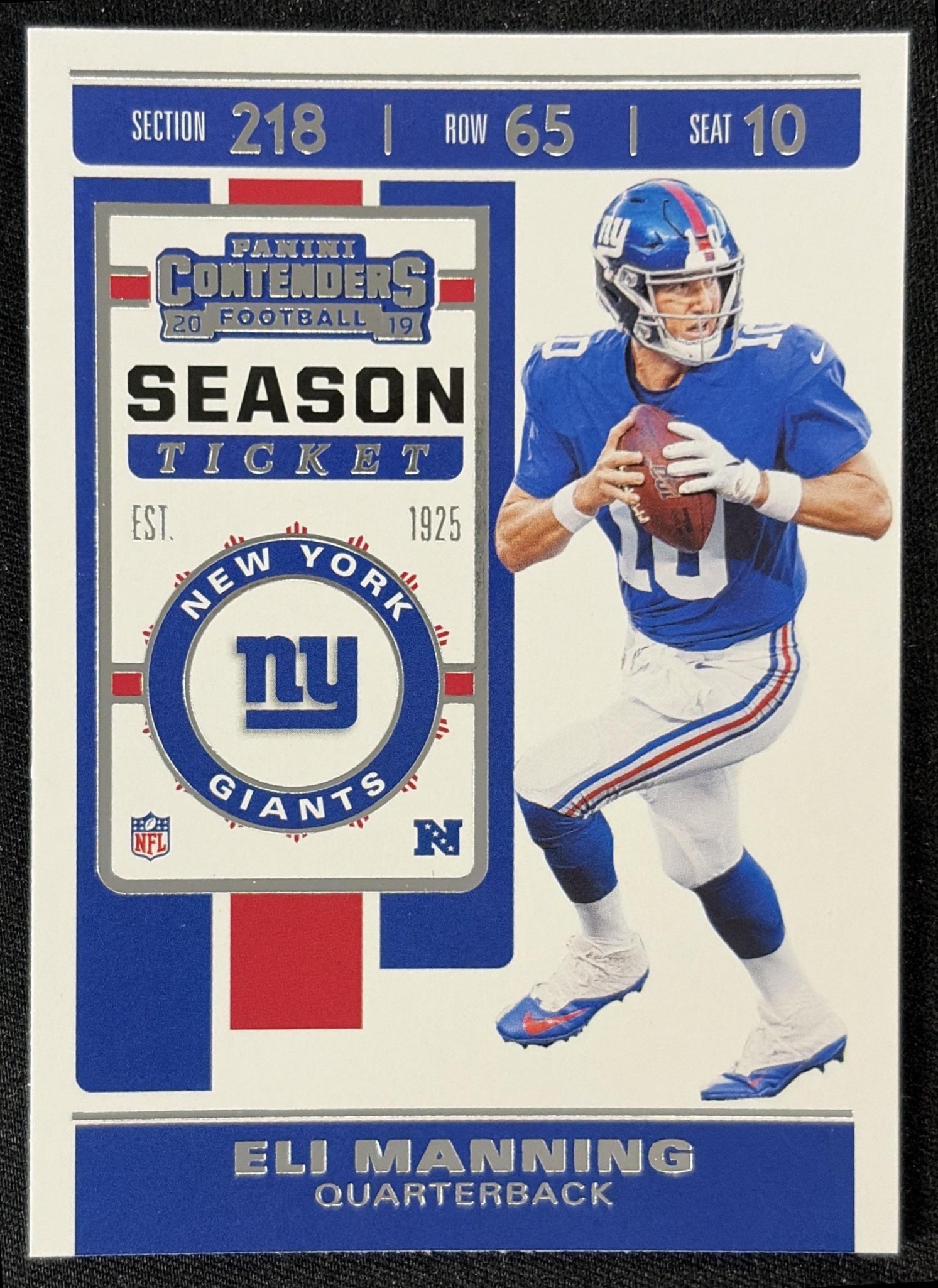 Eli Manning 2019 Panini Contenders Giants