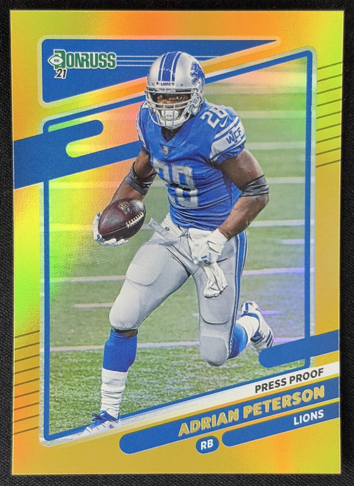 Adrian Peterson 2021 Panini Donruss Press Proof Premium Lions - Detroit Lions