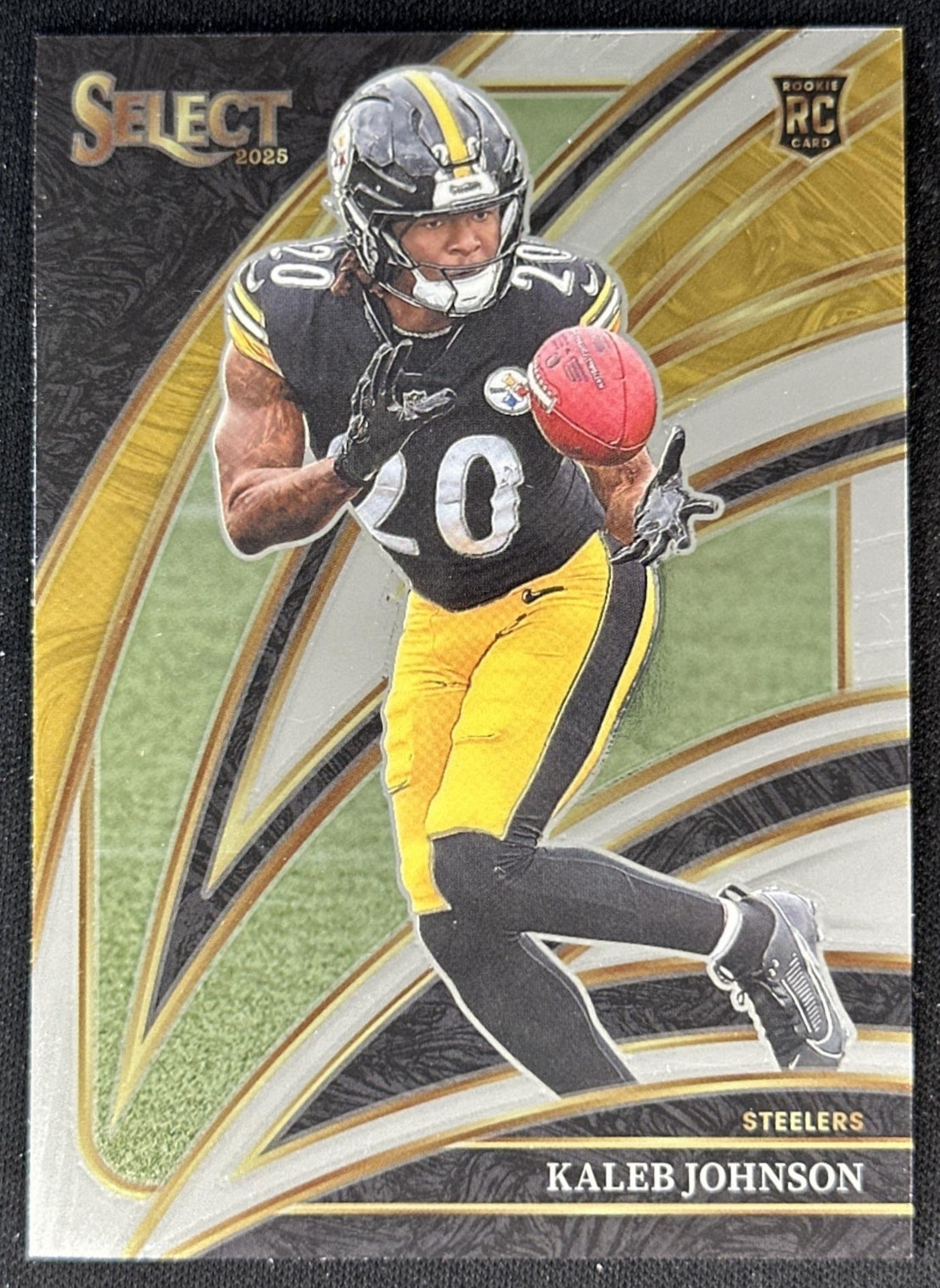 Kaleb Johnson 2025 Panini Select Club Level Steelers front