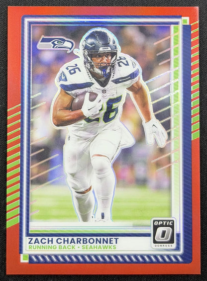 Zach Charbonnet 2025 Panini Donruss Optic Red Prizm /149 Seahawks