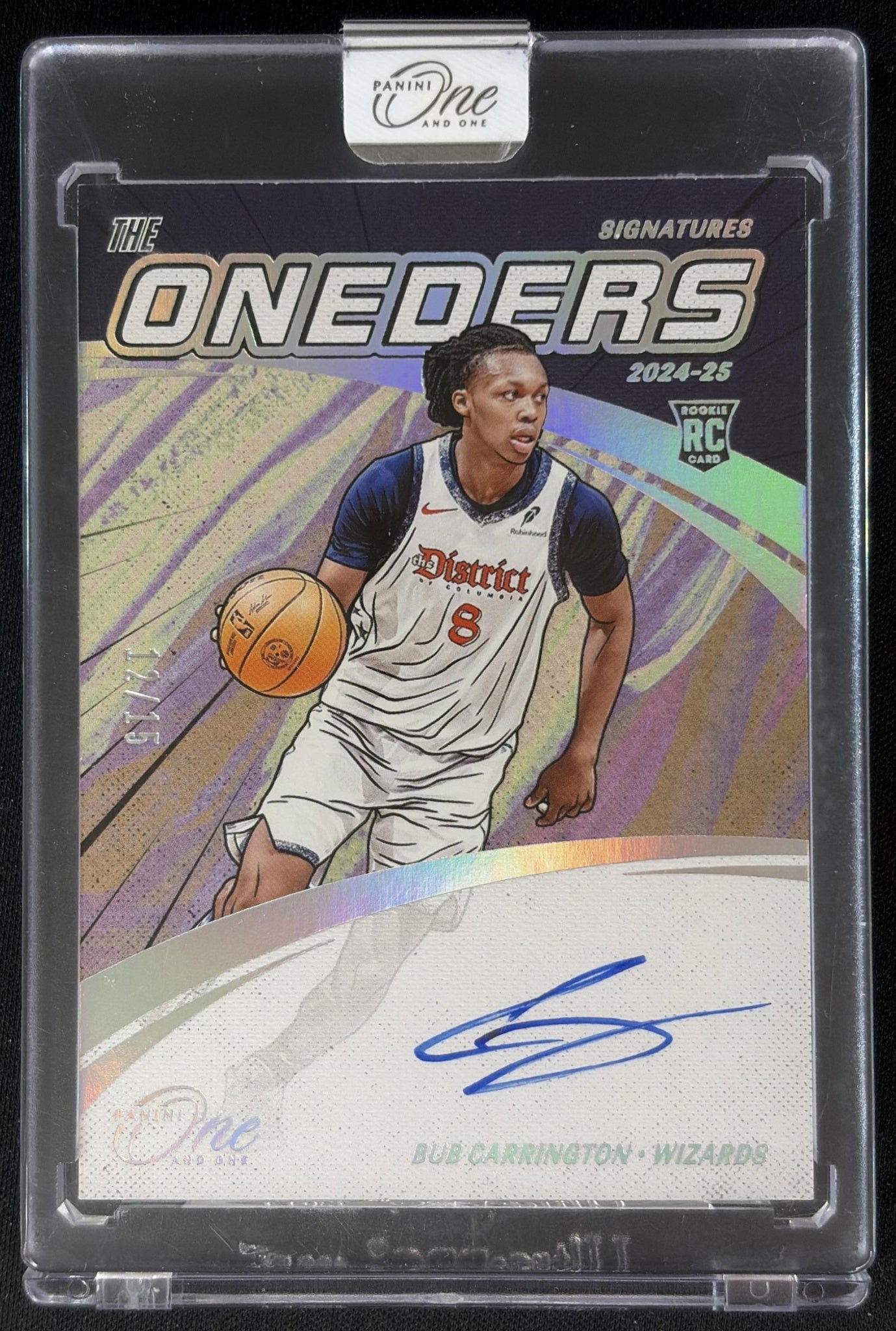 Bub Carrington 2024 Panini One and One The Oneders Signatures FOTL /15 Wizards Sports Trading Cards